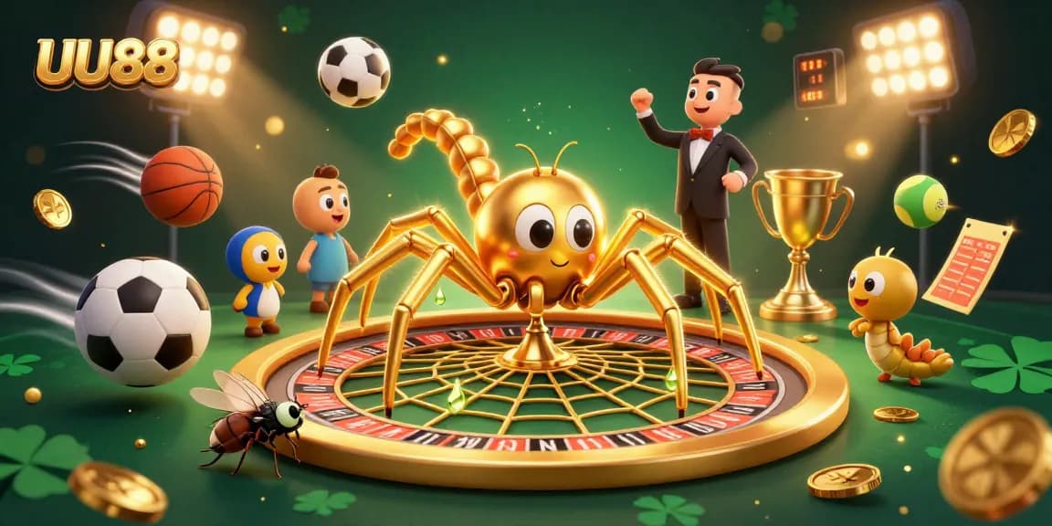 Engaging illustration showcasing UU88 with vibrant casino elements, exciting bets, and dynamic gaming action.