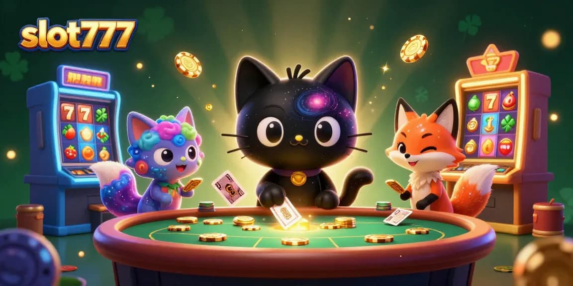 Spin to win with slot777 in a vibrant cosmic casino scene filled with dynamic gaming action.
