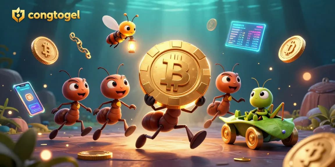 Experience the excitement of congtogel as ants carry a giant poker chip during a thrilling heist adventure.