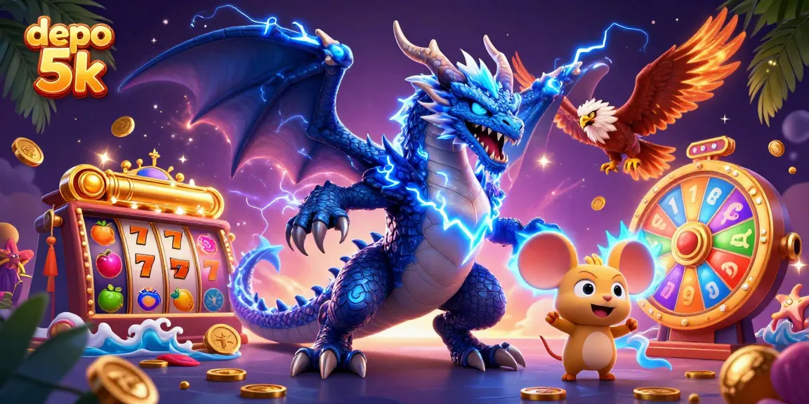 Experience thrilling gameplay at depo 5k with captivating slot reels and vibrant characters.