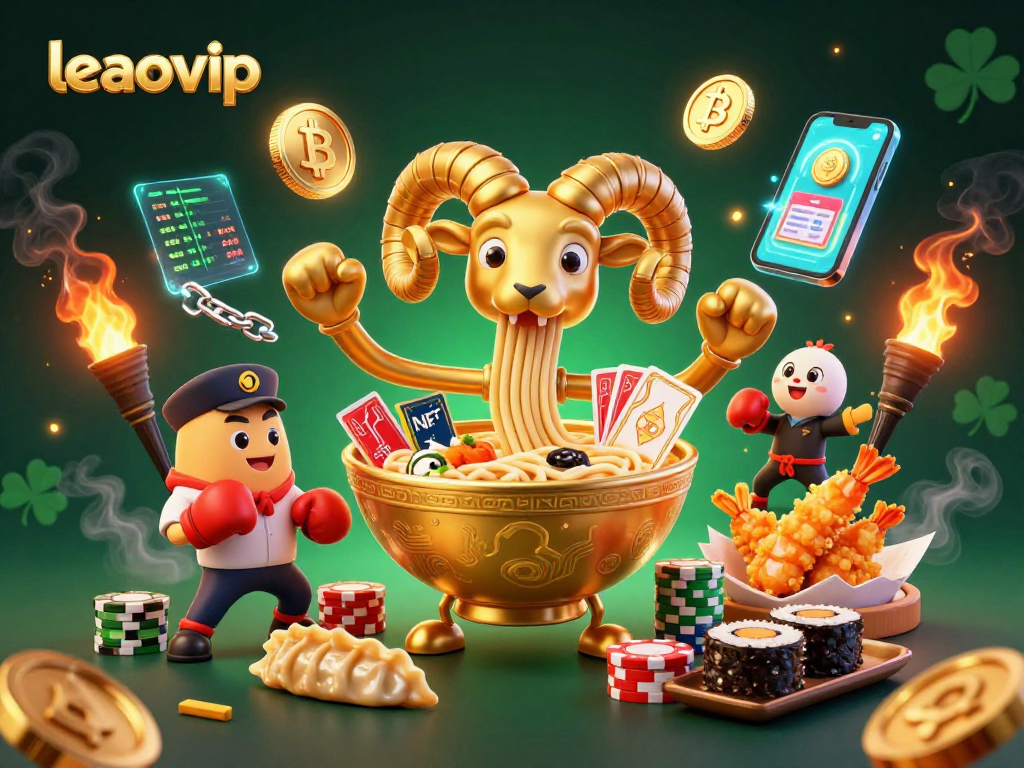Permainan kartu di platform leaovip dengan karakter unik dan elemen kasino berwarna emas.