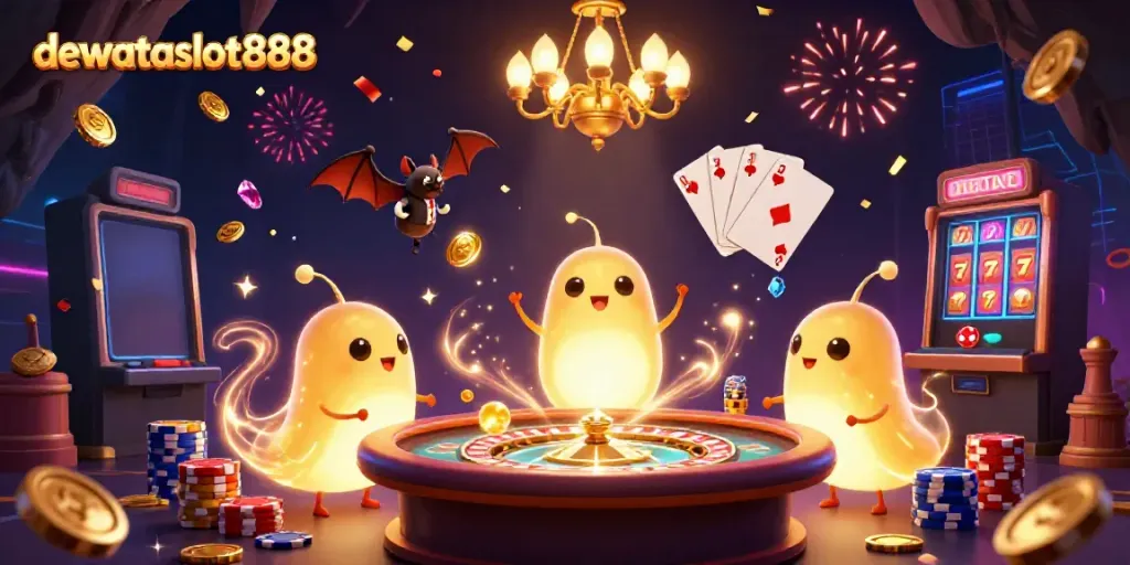 Menangkan permainan menarik di dewataslot888 dengan dealer unik dan lampu berkilau di kasino gua.