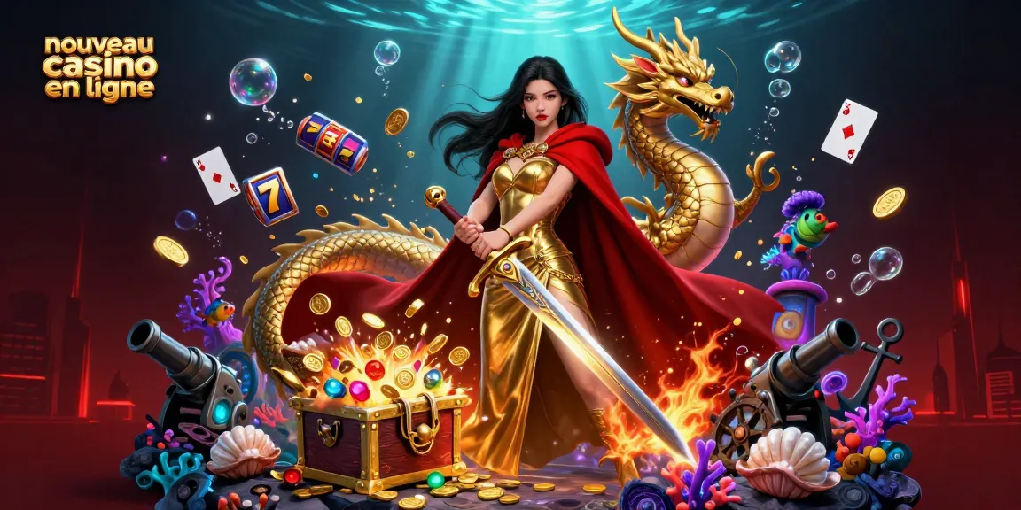 Découvrez l'excitation du nouveau casino en ligne avec des rouleaux de machines à sous vibrants, des personnages dynamiques et des trésors dorés.