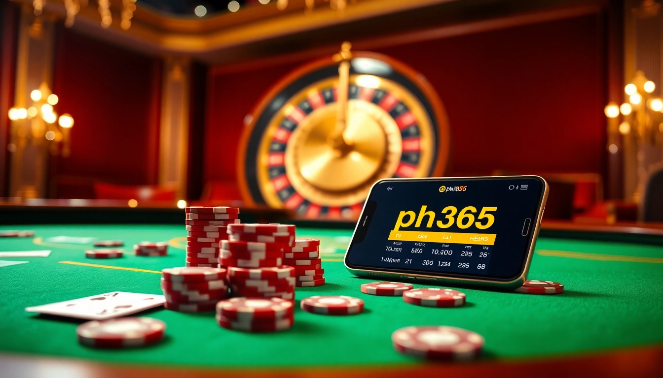 Experience thrilling casino action with ph365 as players engage at the vibrant table under luxurious lighting.
