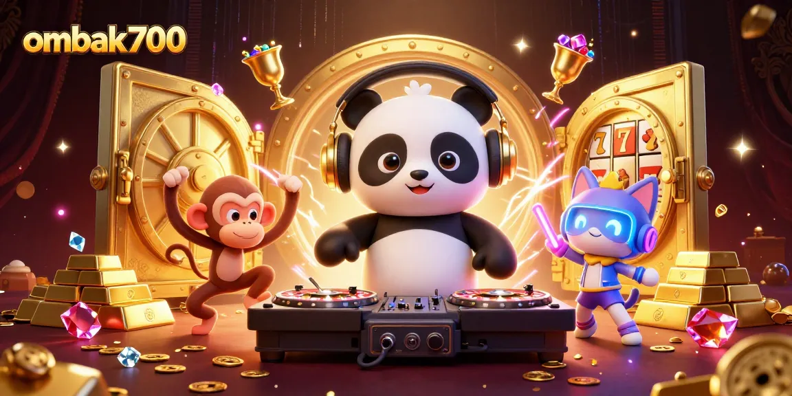 Ombak700 menghadirkan suasana kasino dengan DJ panda dan karakter unik yang bersenang-senang.