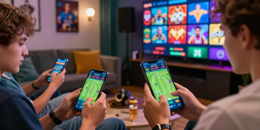 Engaged users exploring lotus365 sports betting platform and casino games.