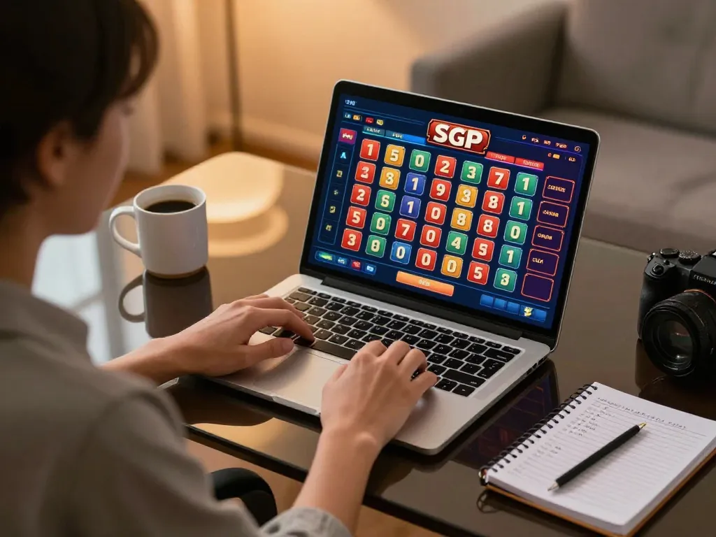 Check pengeluaran singapore today by viewing live draw results on a sleek gaming setup.