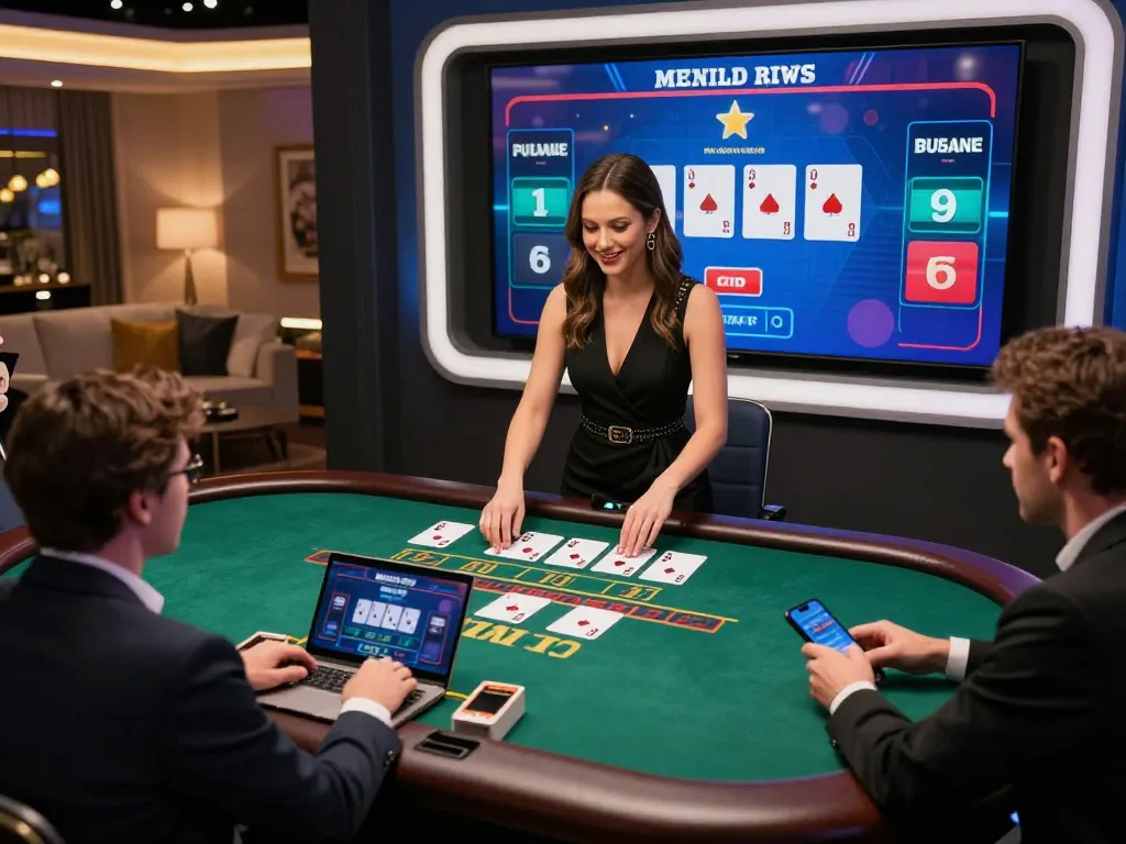 C168 players engaging with a live dealer at an online blackjack table, showcasing strategic betting.