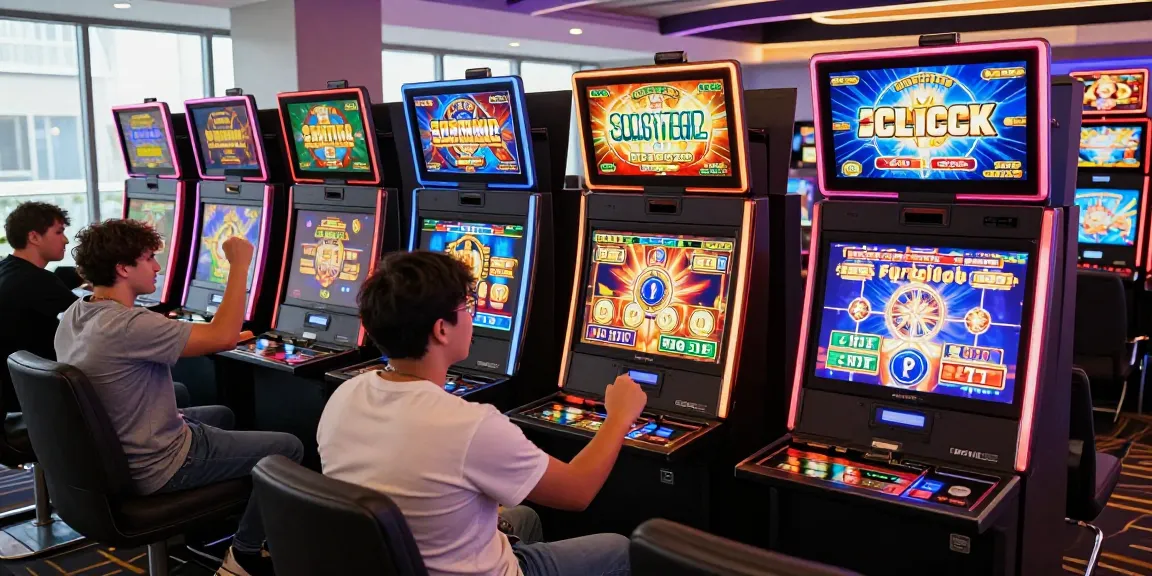 Slot 2026: Pemain bersenang-senang di mesin slot modern di kasino online.