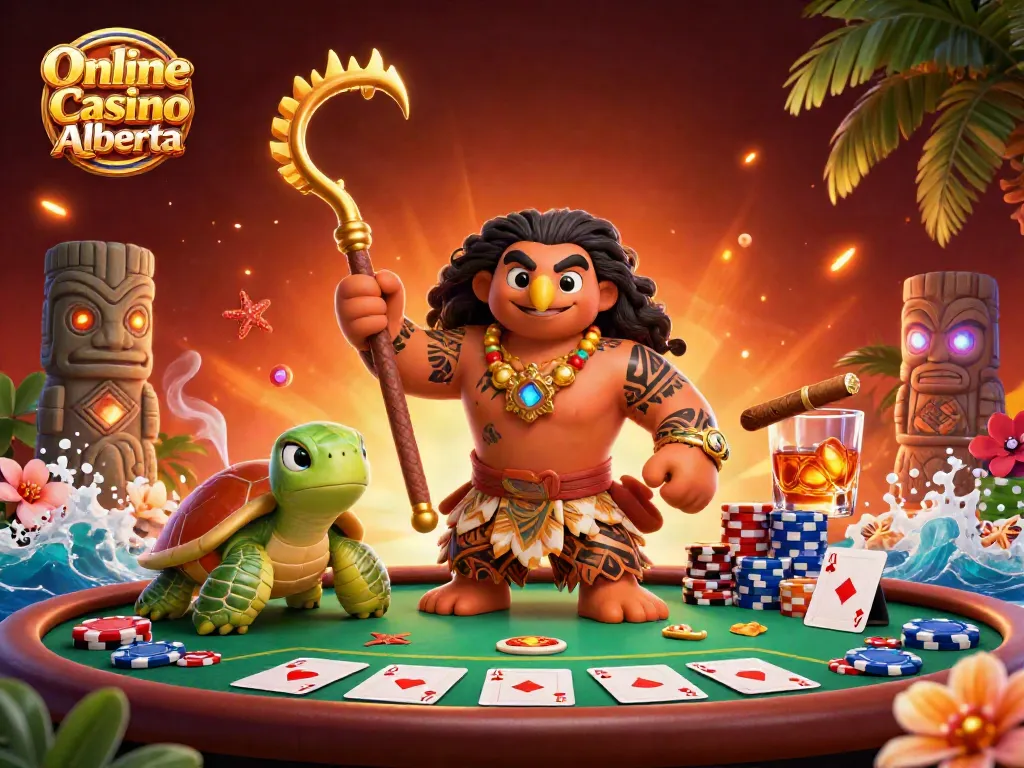 Experience thrilling action at Online Casino Alberta with vibrant poker elements and captivating characters.