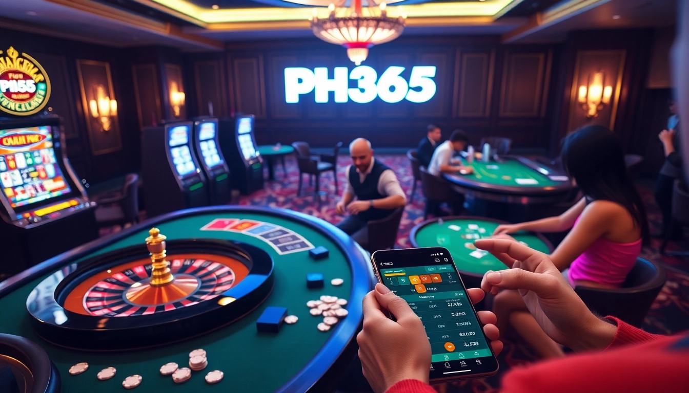 Experience exciting games at PH365's premier online casino, featuring vibrant tables and thrilling action.