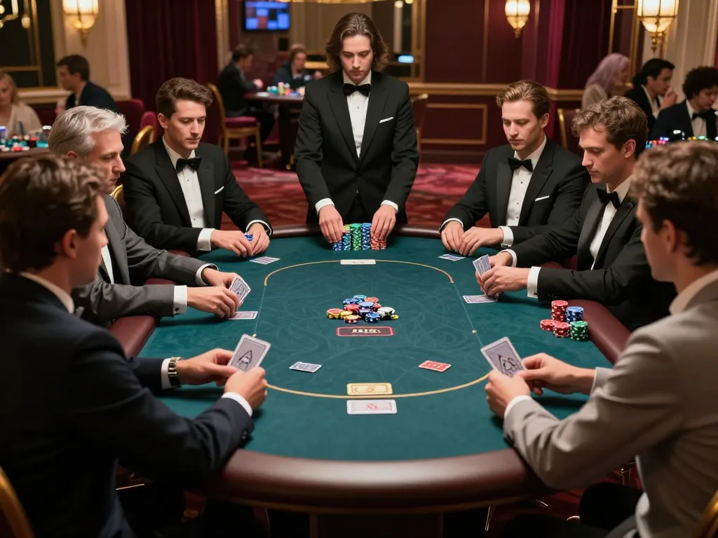 Playing poker at Hello88 casino, showcasing strategic gameplay and luxurious atmosphere.
