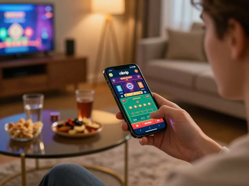 Player enjoying rikvip on mobile app for an engaging online casino experience.