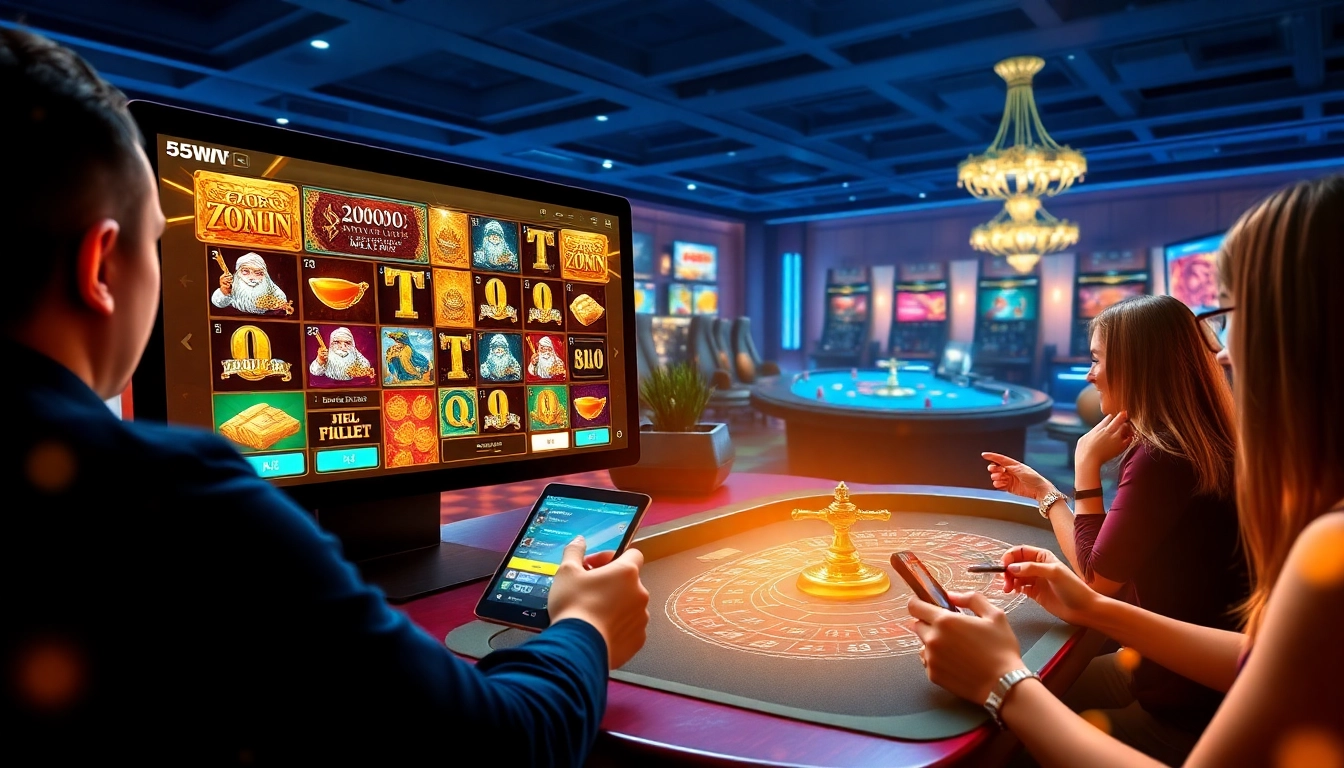 55WW online casino featuring vibrant slot games and classic table games in a modern digital environment.
