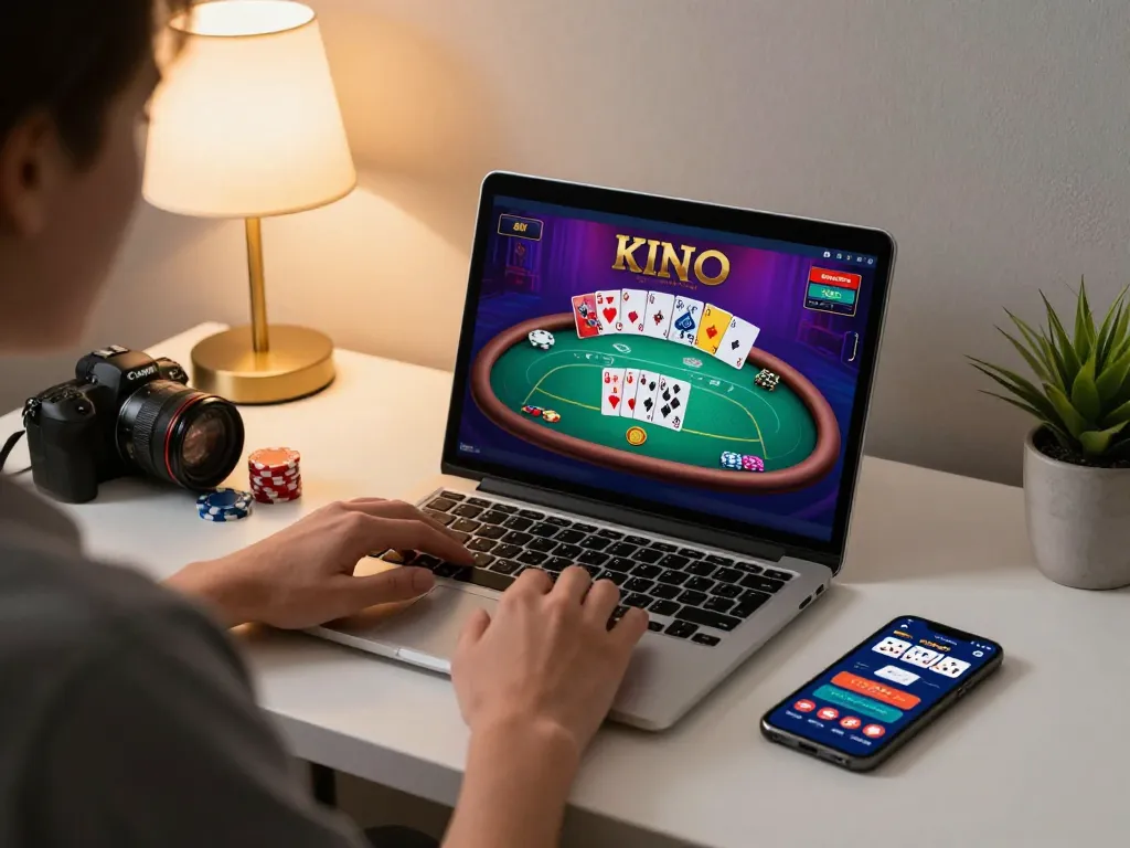 Experience live gaming with lc88 on a laptop and smartphone as poker action unfolds.
