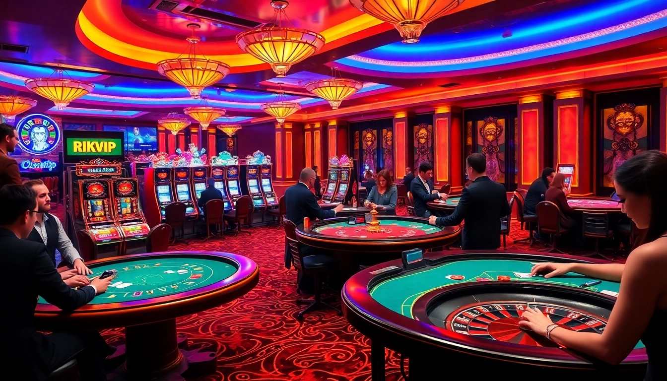 Experience the excitement of rikvip games with vibrant casino visuals, poker tables, and thrilling gameplay.