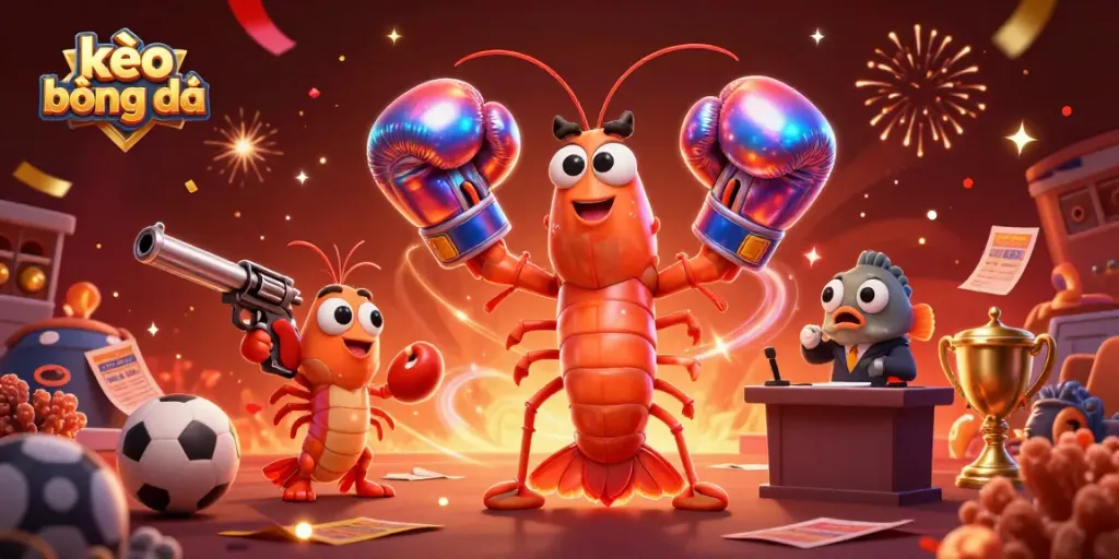 Engage in kèo bóng đá excitement with a vibrant scene featuring dynamic marine characters amidst sports elements.