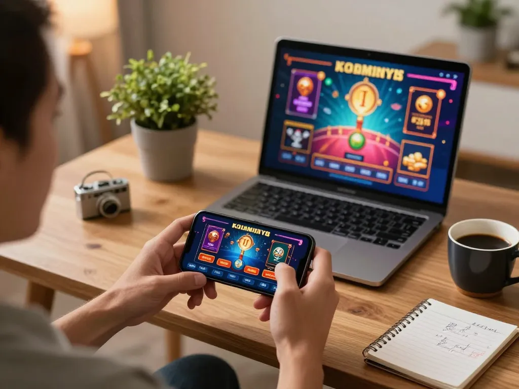 HM88 mobile gaming experience with smartphone and strategic notes in a cozy living room.