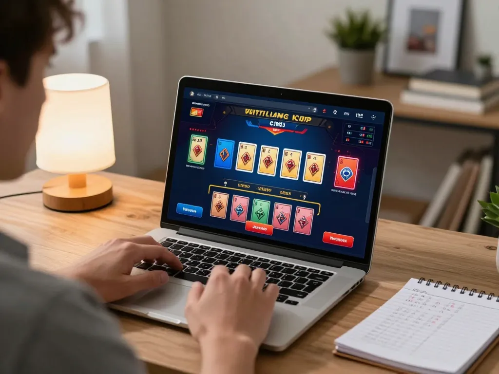 Engaging online gaming experience on kubet79 with laptop displaying live dealer game interface.