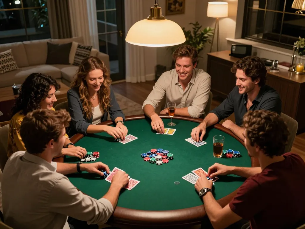 Pemain Ulat123 menikmati malam poker yang meriah penuh dengan strategi dan persahabatan.