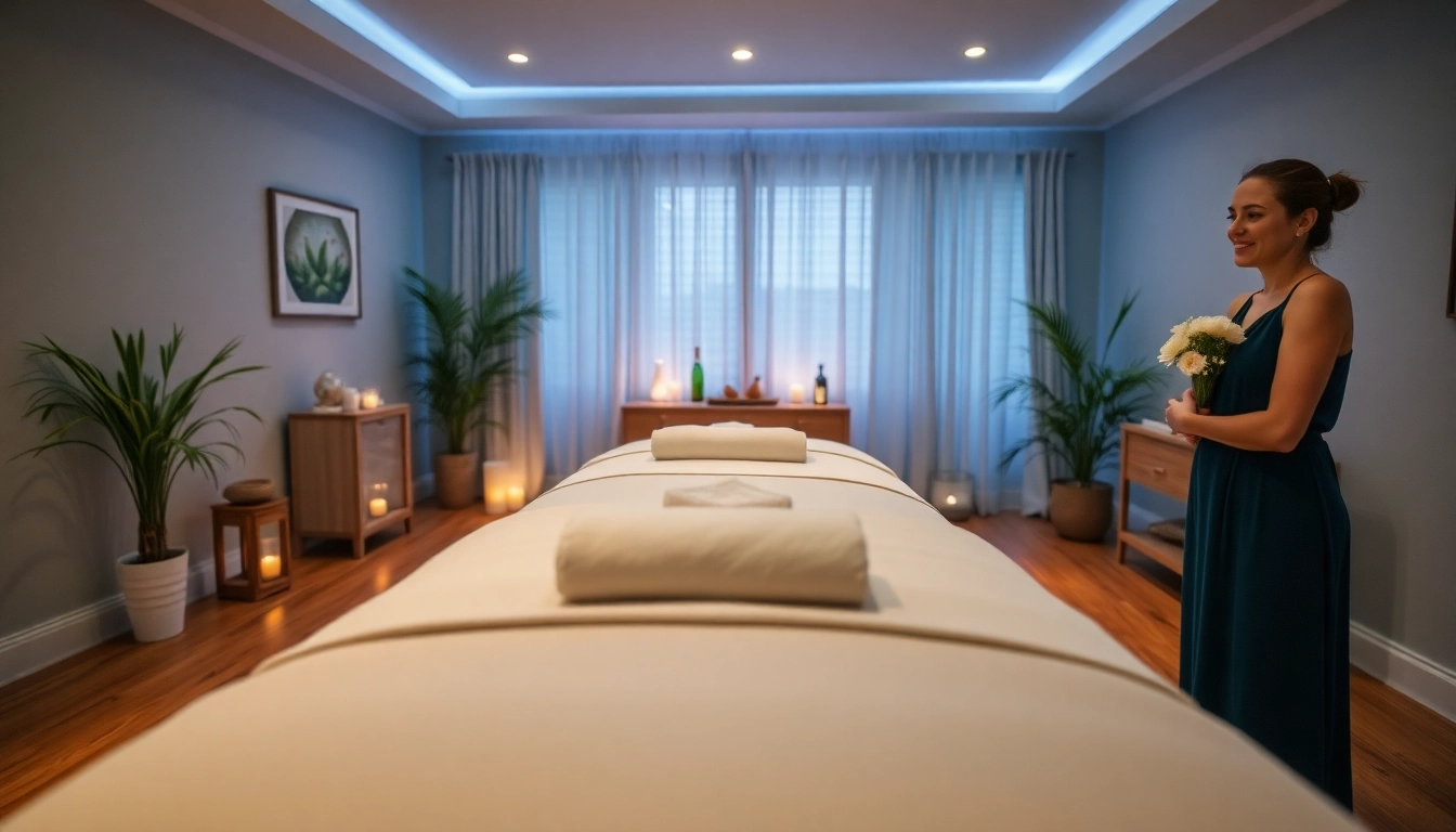 A peaceful home massage setup showcasing 수원출장마사지 service with calming ambiance.