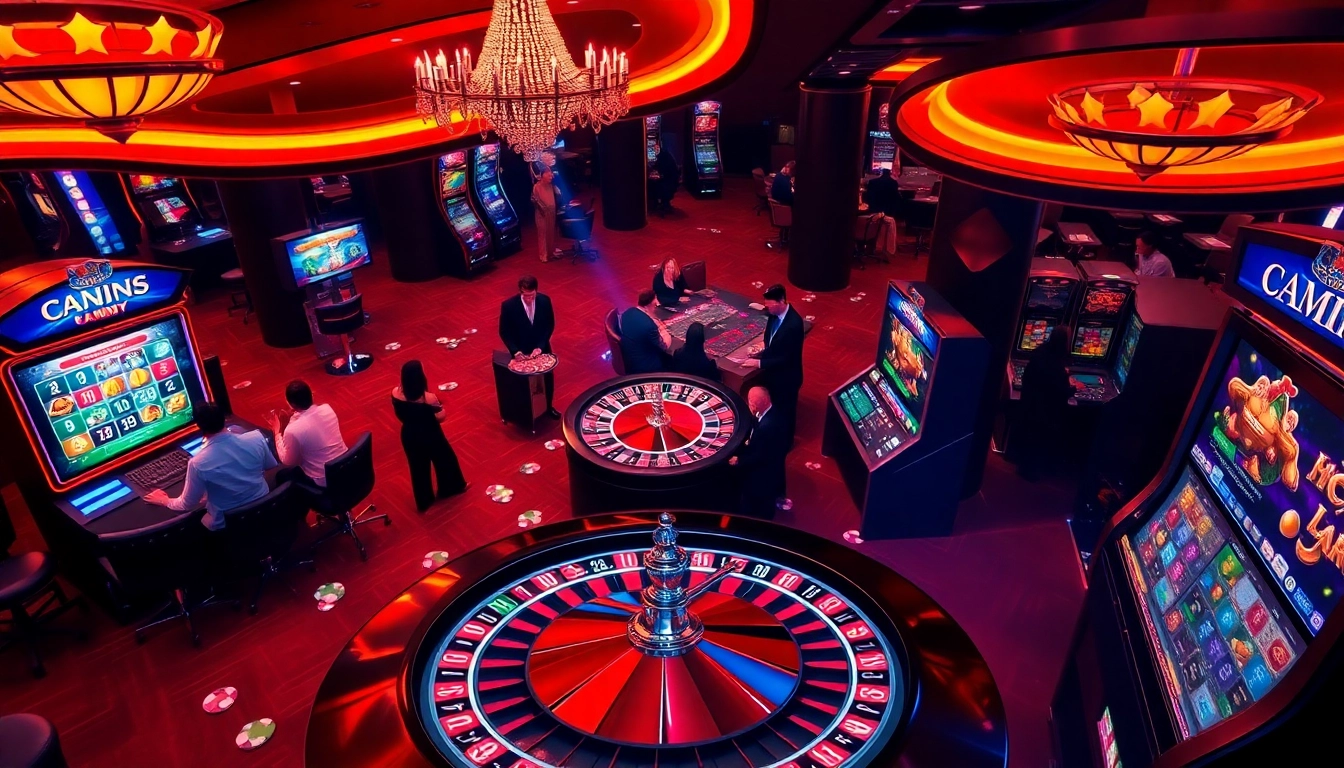 Lô đề trực tuyến players enjoying a thrilling online gambling experience with vibrant casino elements.