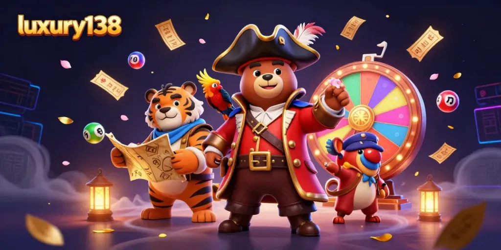 Experience the adventure of luxury138 as players spin, win, and enjoy amidst vibrant carnival elements.