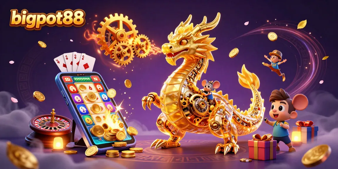 Experience bigpot88's thrilling gameplay with golden dragon and interactive casino elements.