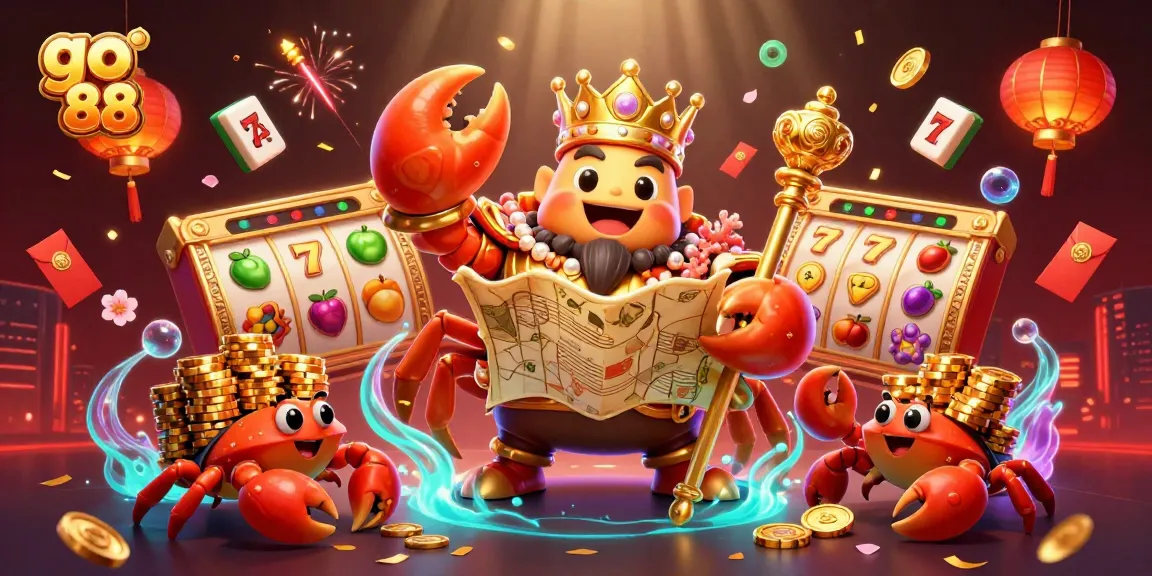 Spin the reels and claim your fortune with go 88 in this vibrant casino illustration.