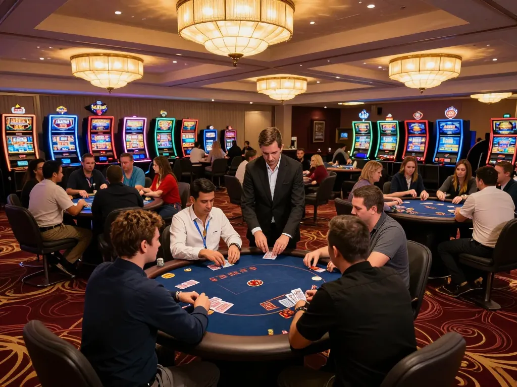 Players enjoying poker games at hitclub in a vibrant casino atmosphere.
