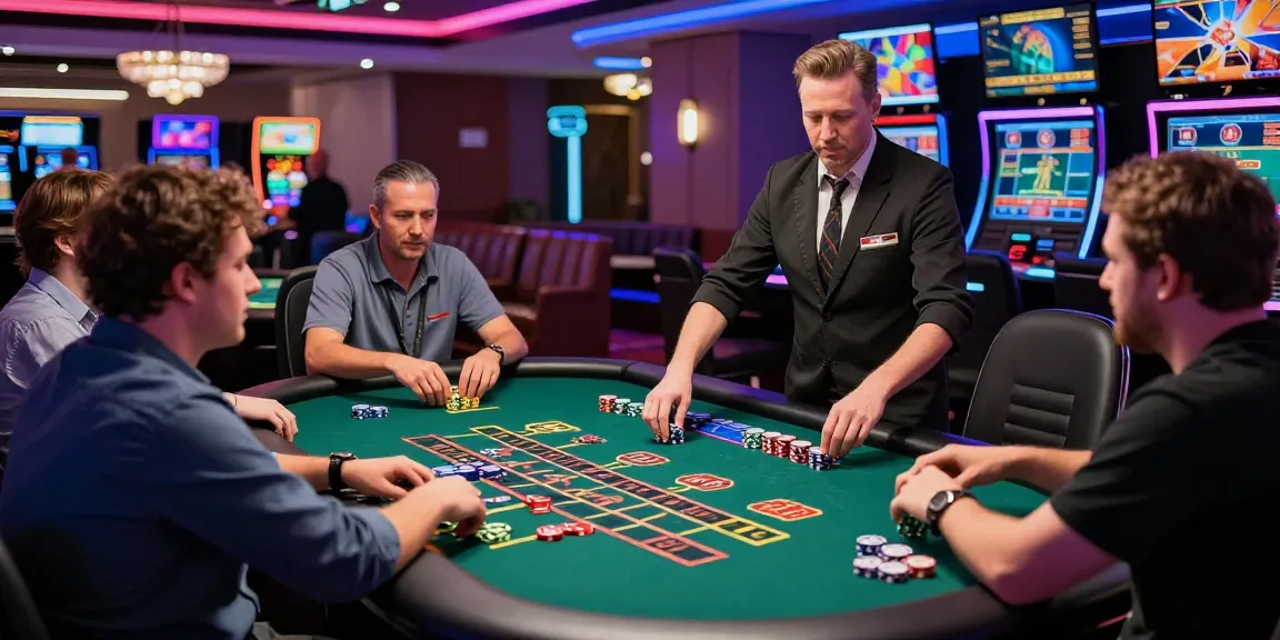 Players at a baccarat table engaged in 123b đăng nhập experience, showcasing excitement and vibrant casino atmosphere.