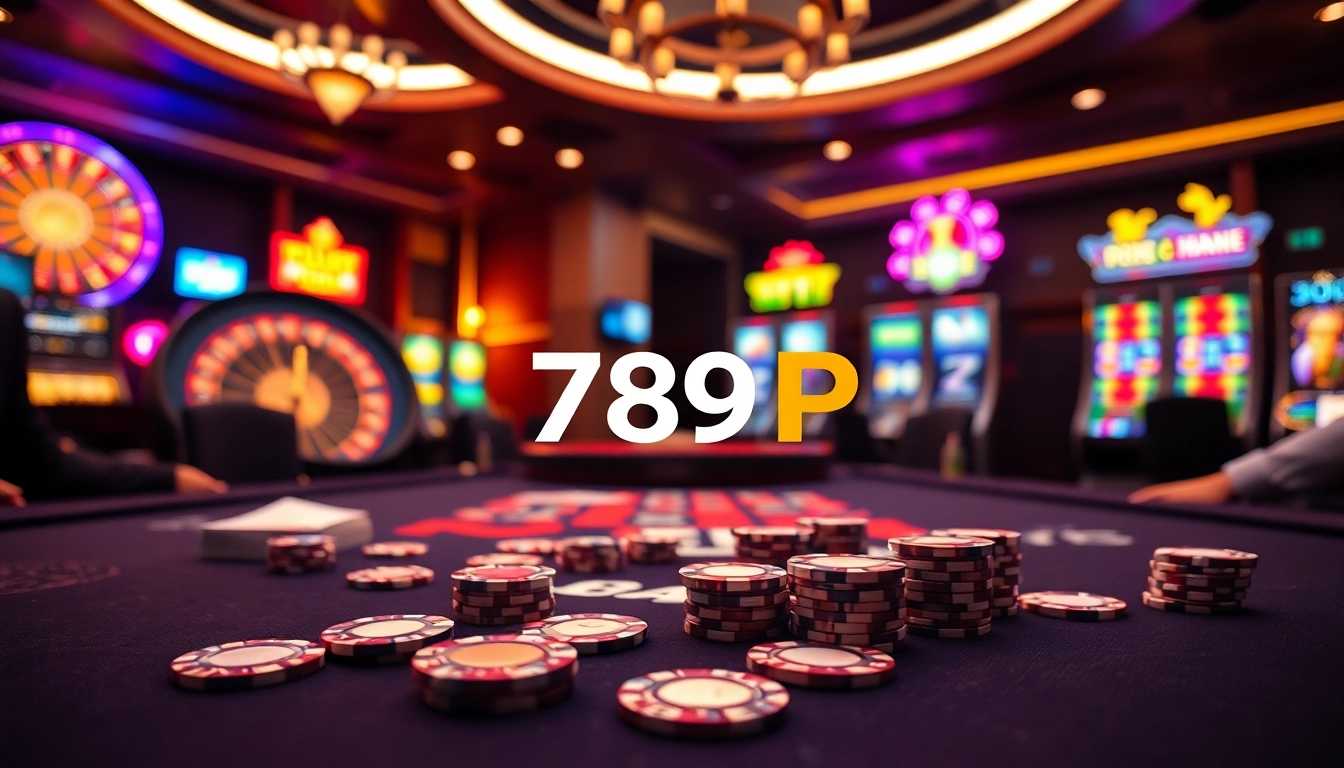 Players enjoying an exciting game at 789P's luxurious gambling table with poker chips and cards.