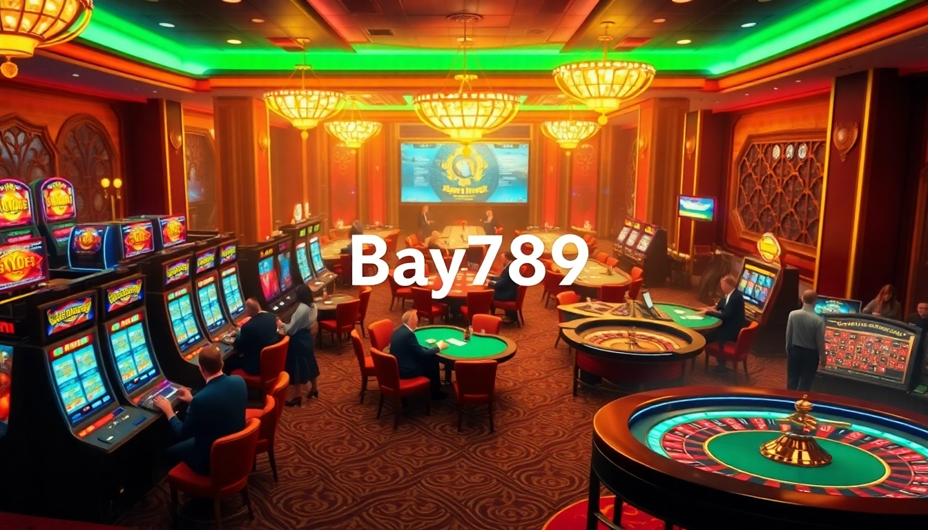 Exciting gameplay at Bay789 casino with slots, tables, and vibrant atmosphere.