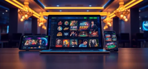 Online gaming experience at 222O with vibrant slots and live dealers.