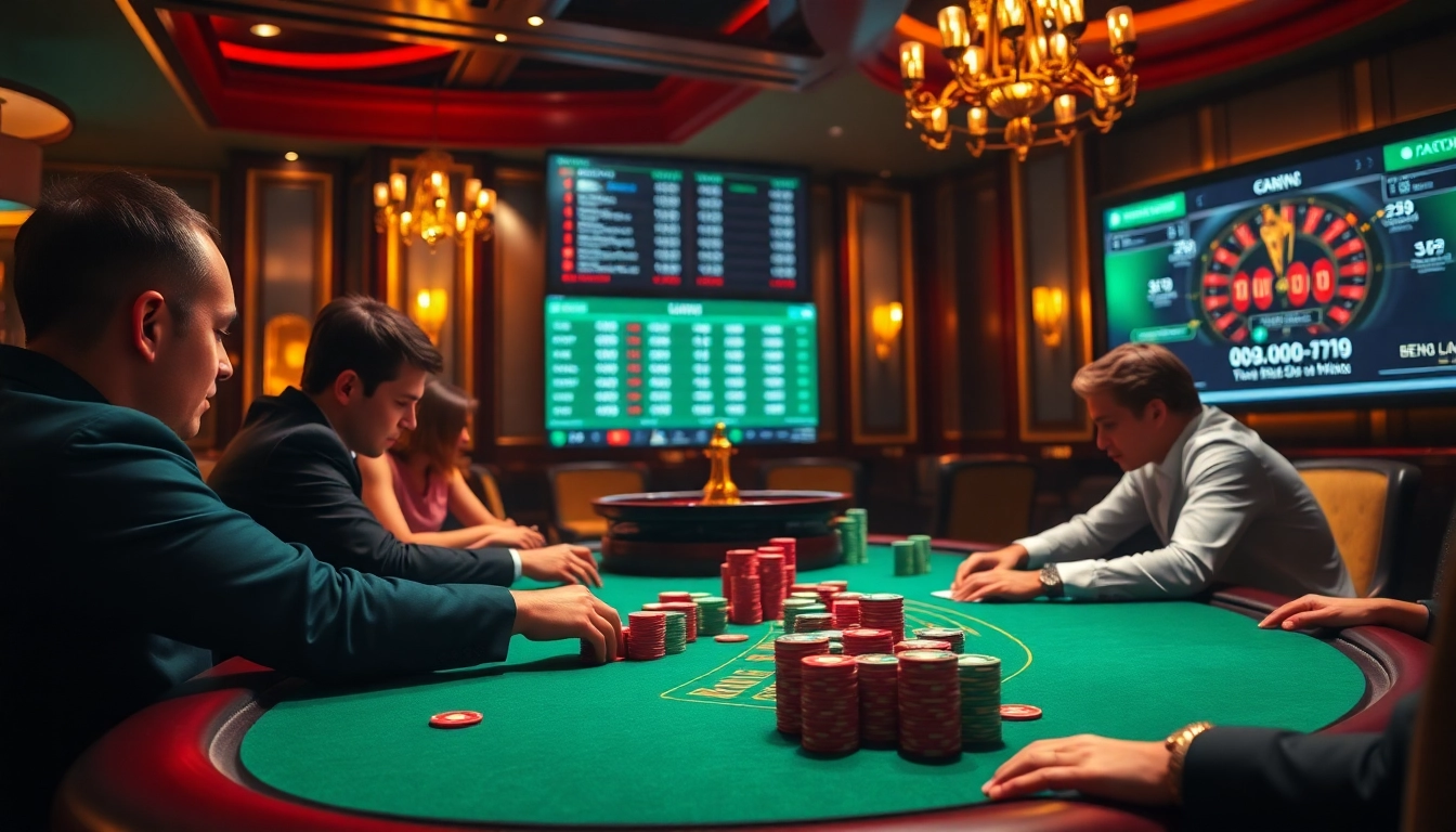 Experience high-stakes excitement with gambling scenes from https://9keonhacai.com/ featuring poker and roulette.