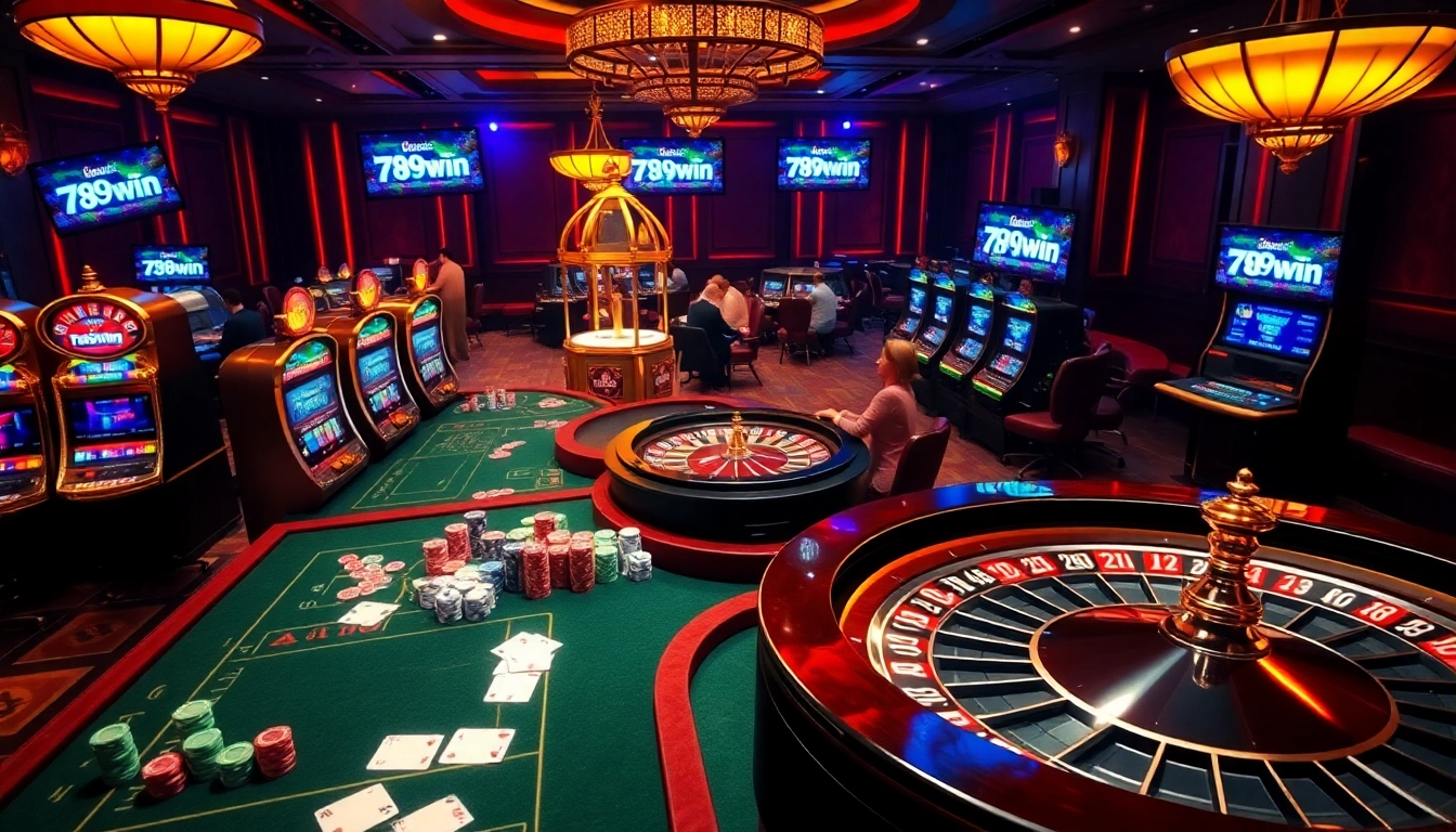 Experience the thrill of gambling at 789win with vibrant casino tables and exciting games.
