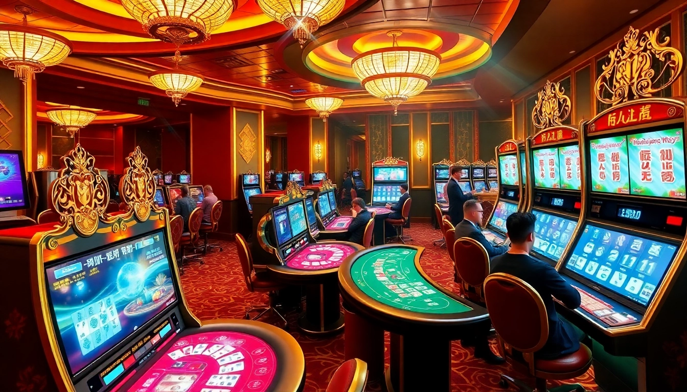 Experience Mahjong Ways 2 excitement with vibrant slots and players in a luxury casino setting.