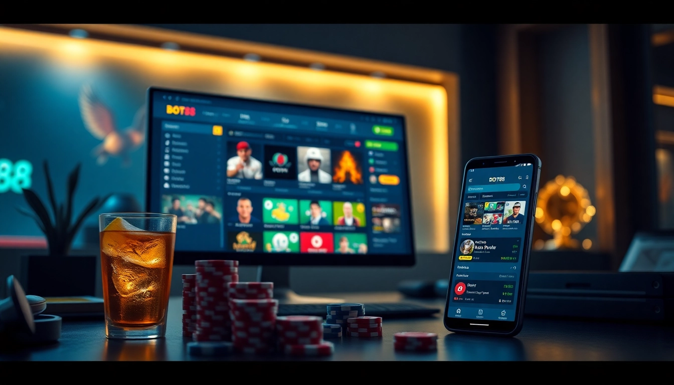 Discover the engaging BOT88 interface for online betting, featuring casino games and live sports.