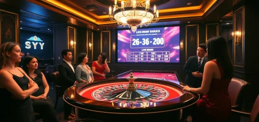 View live draw SDY event showcasing excitement in a luxurious casino setting.