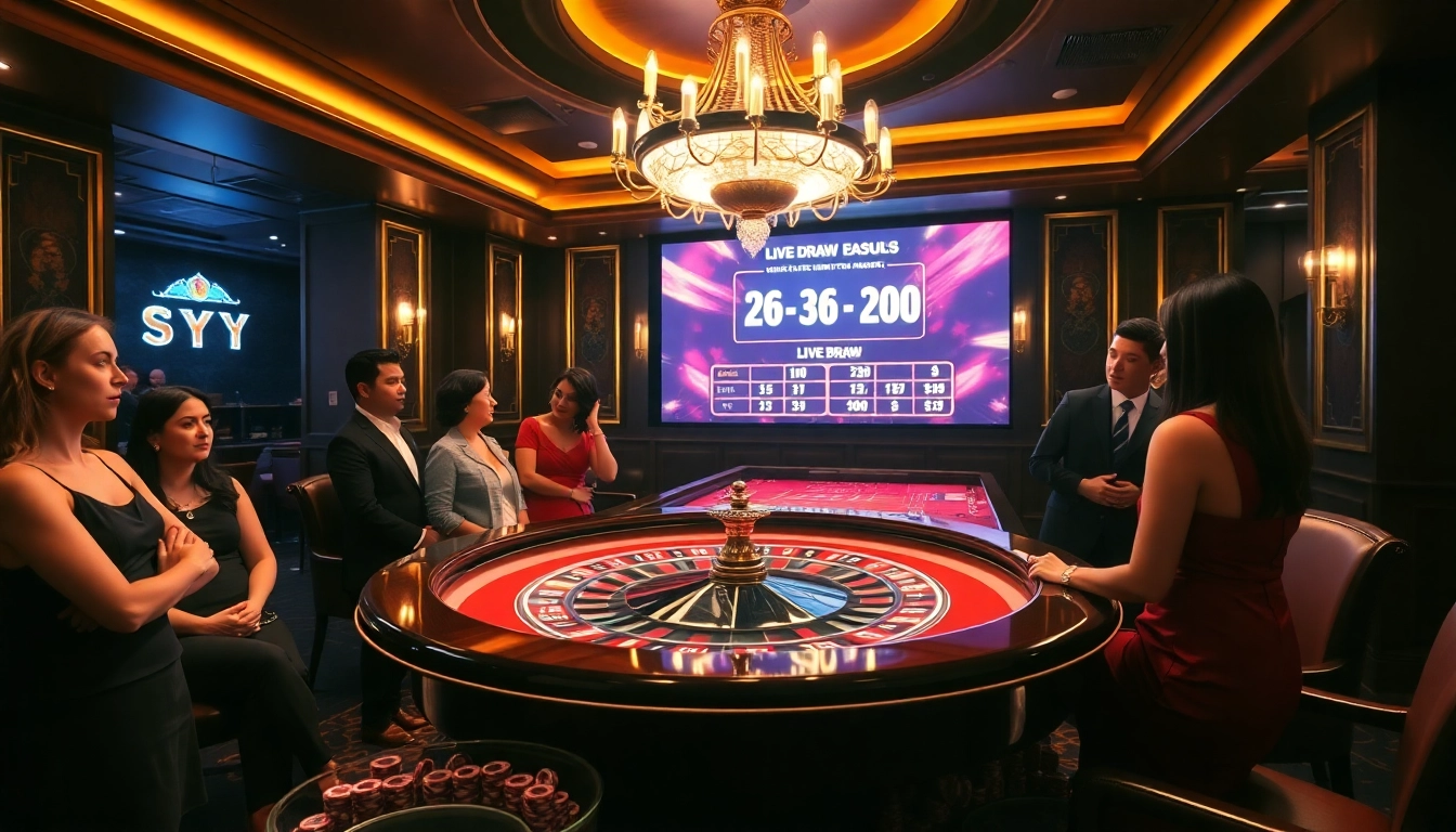 View live draw SDY event showcasing excitement in a luxurious casino setting.