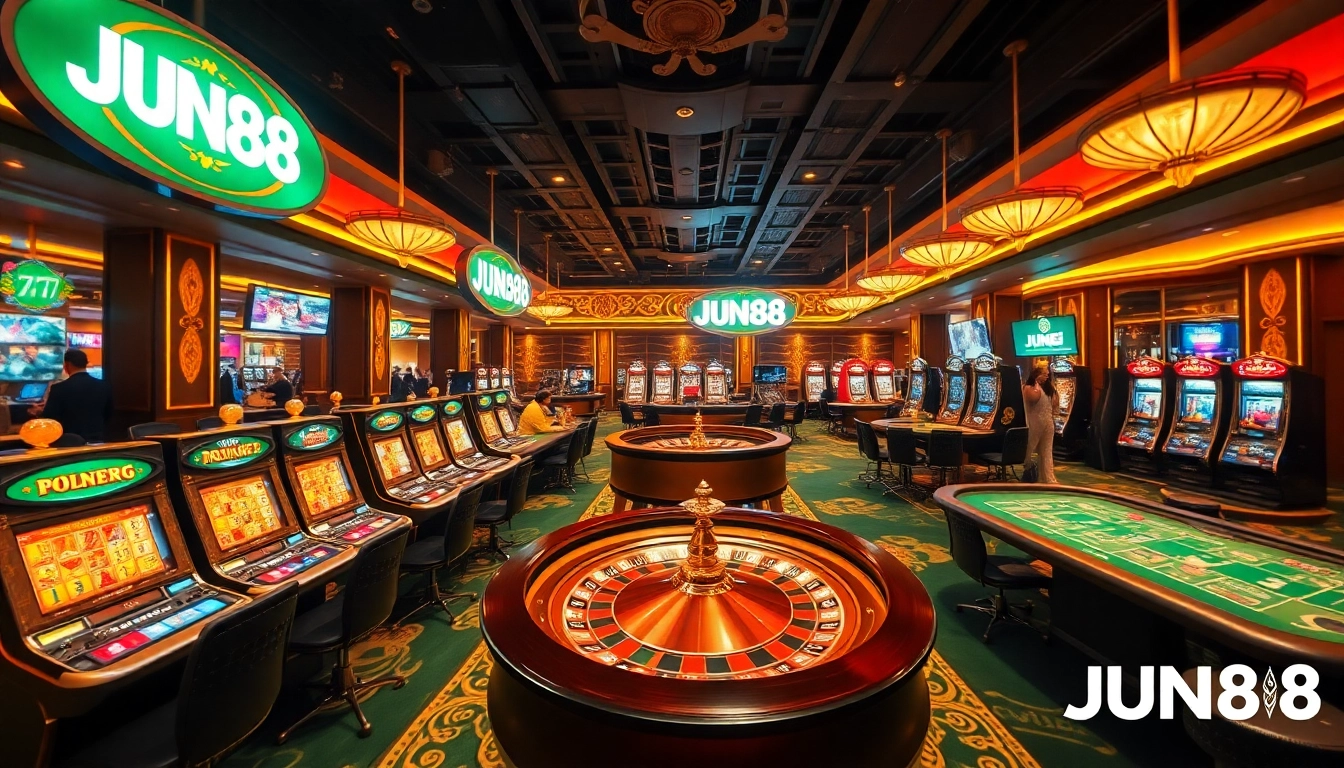 Experience the thrill of gambling on jun88 trang chủ with vibrant casino tables and exciting games.