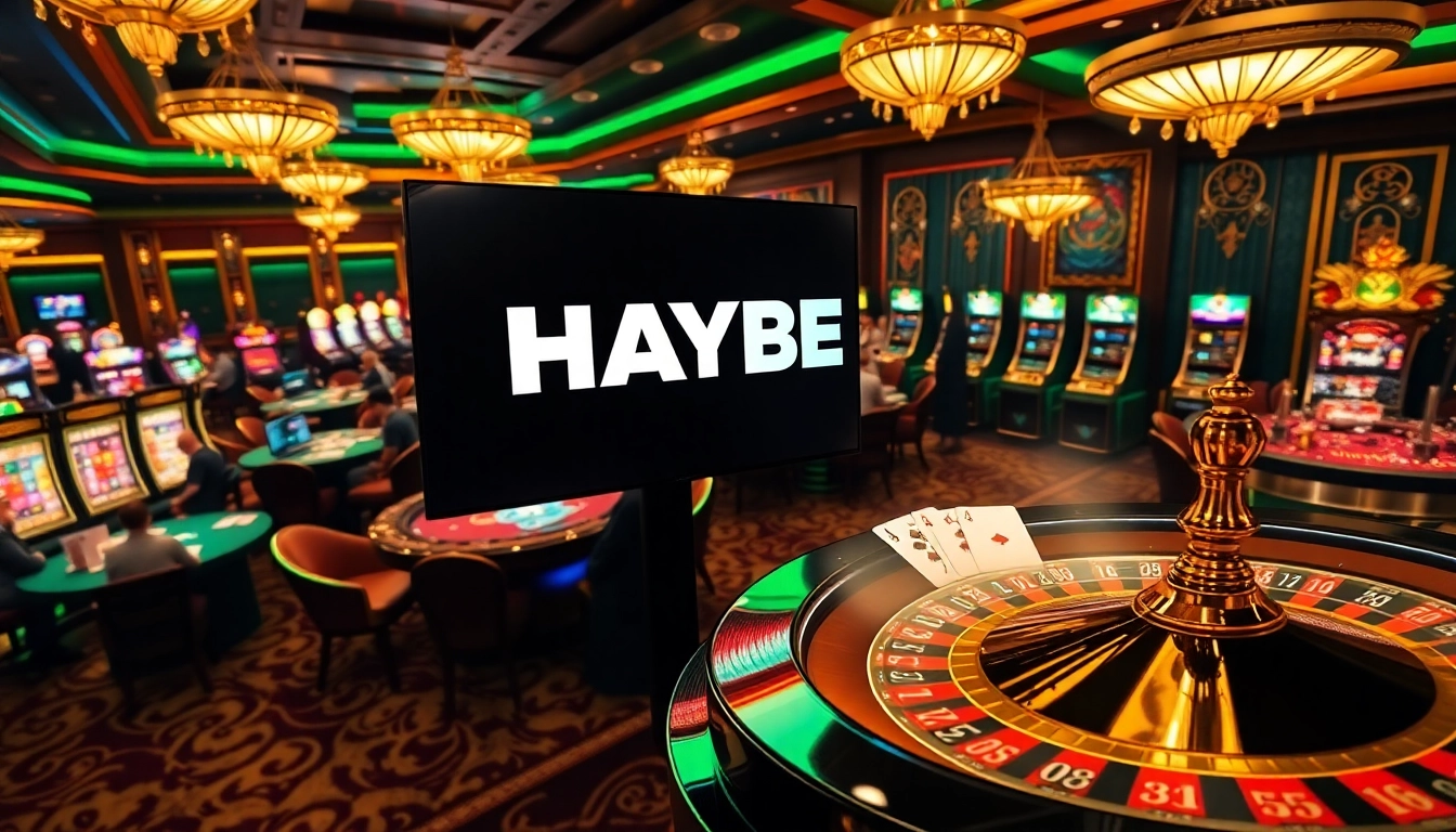 Players enjoying a thrilling moment at HAYBET casino with vibrant gaming activities and luxurious ambiance.