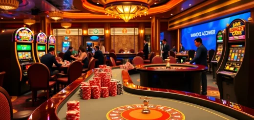 Experience the excitement of jun88 trang chủ with vibrant casino scenes showcasing professional gaming and thrilling action.