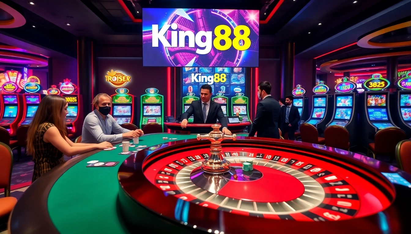 Experience gaming excitement at https://king888.dev/ with vibrant roulette and slot machines.
