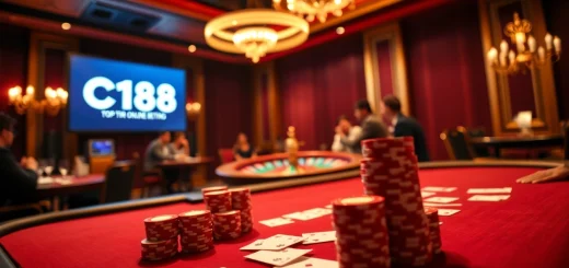 Exciting poker game scene showcasing C168 at a luxury casino.