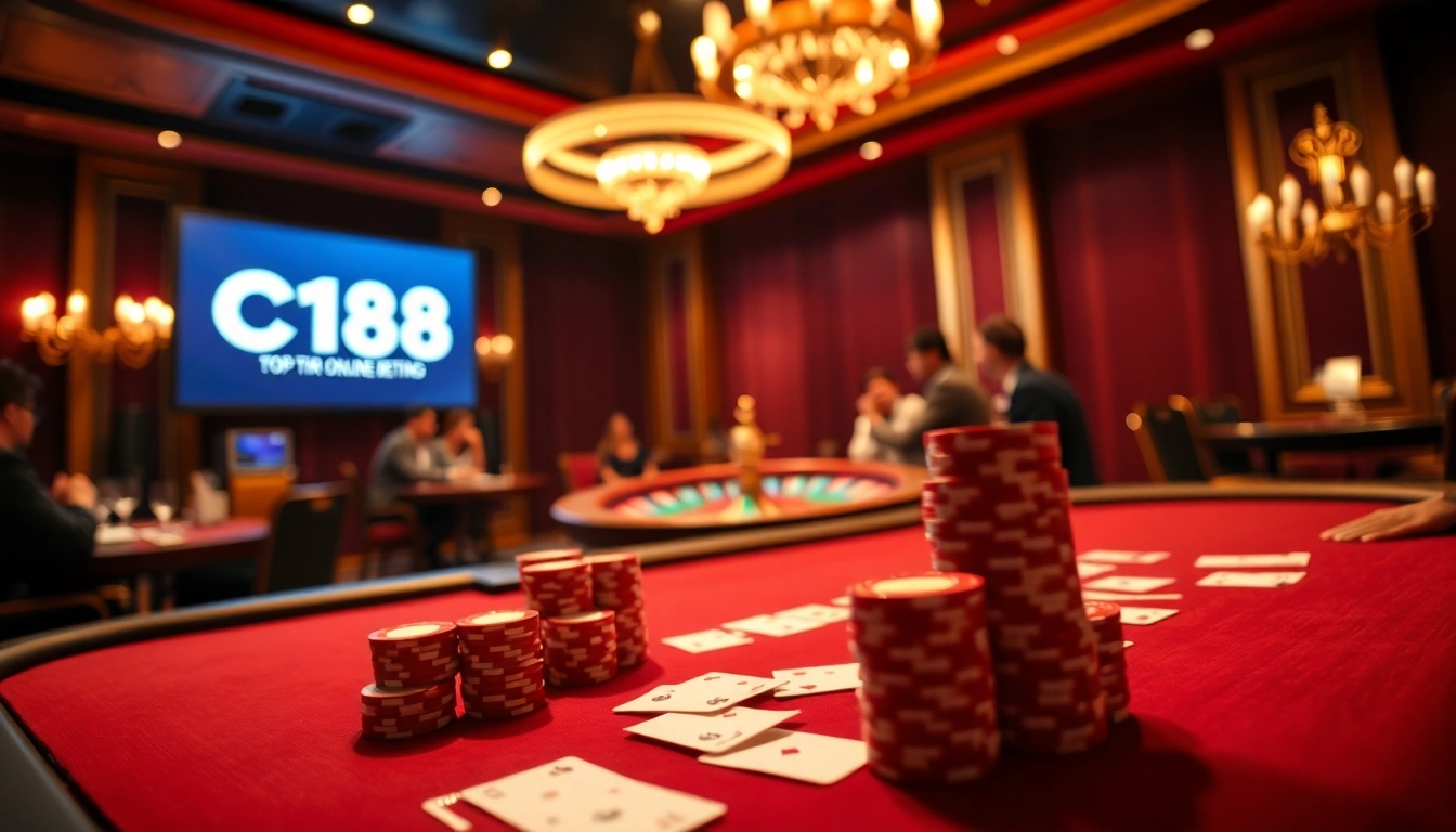 Exciting poker game scene showcasing C168 at a luxury casino.