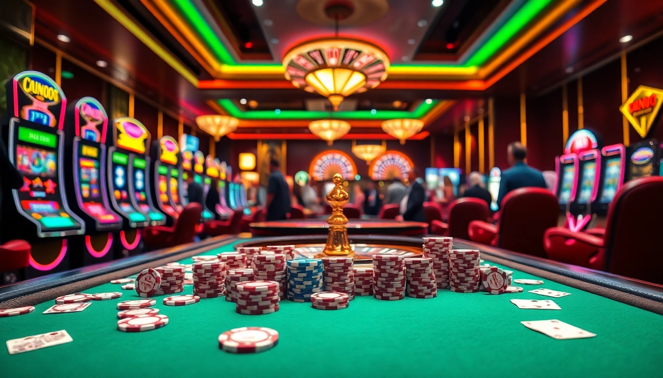 Experience the thrill of mk8 gambling at a luxurious casino table with vibrant poker chips and a roulette wheel.