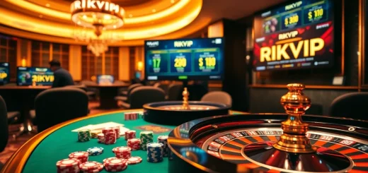 Rikvip players enjoying a thrilling gaming experience at a luxurious casino table.