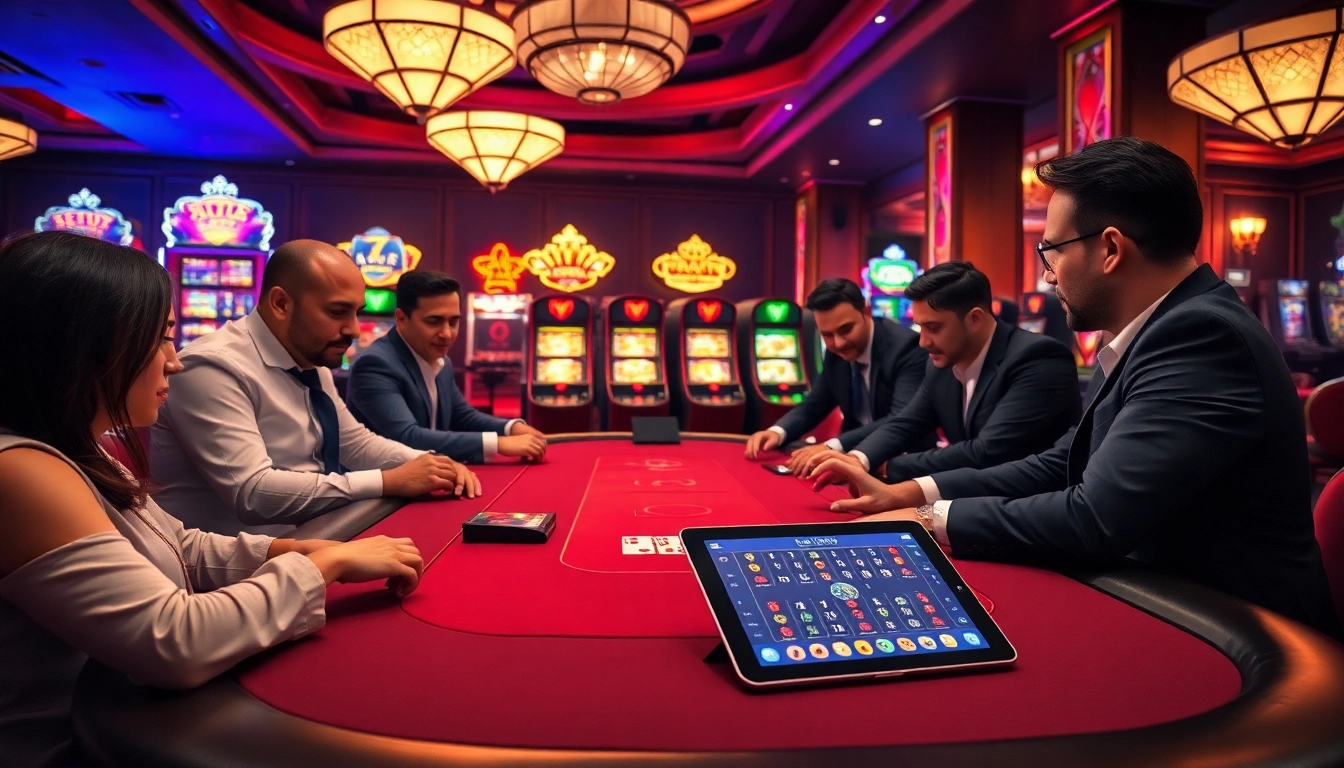 Intense poker action showcasing Sam86's elite gaming experience in a luxurious casino setting.
