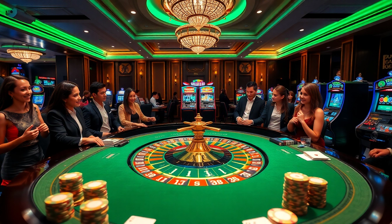 Experience excitement at the AU88 roulette table amidst vibrant casino action.